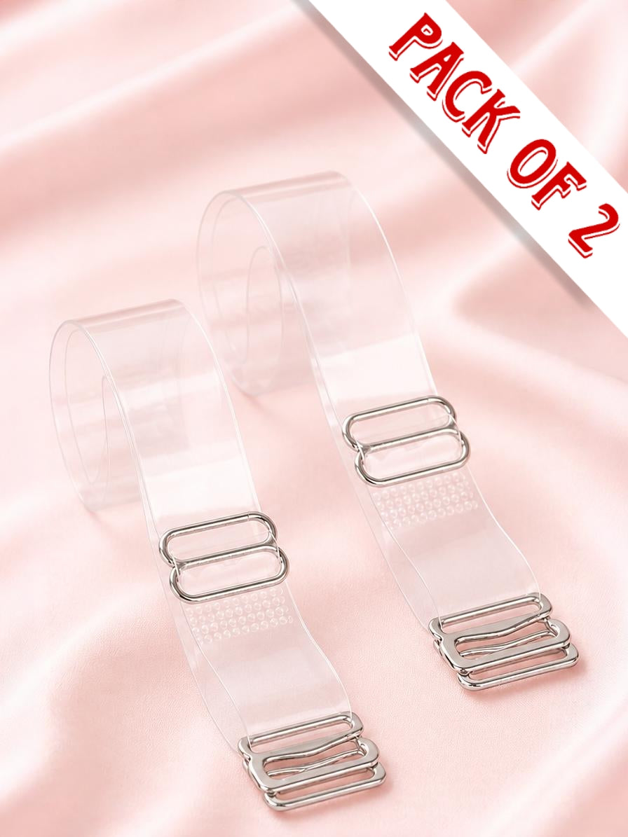Pack of 2 - Adjustable Soft Invisible Transparent Bra Straps