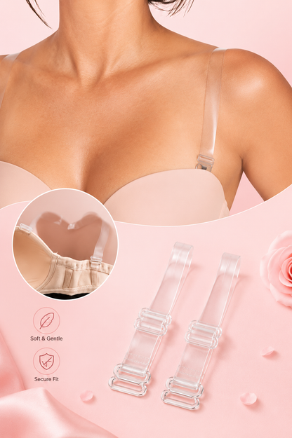 Pack of 2 - Adjustable Soft Invisible Transparent Bra Straps